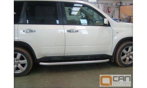 Пороги алюминиевые (Alyans) Nissan X-Trail (Ниссан Икстрейл) (2007-2010-2014) на Nissan X-Trail T31 (2007-2010) 