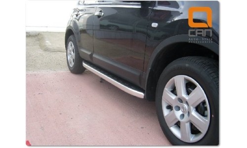 Пороги алюминиевые (Alyans) Nissan Qashqai (Ниссан Кашкай)+2 (2009-2014) на Nissan Qashqai (2010-2013) 