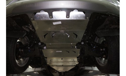 Защита днища Nissan Patrol V-5.6 (2010-) + КПП 3 ч. (Алюминий 4 мм) на Nissan Patrol (2010-2013) 
