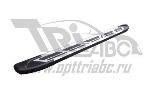 Пороги алюминиевые (Corund Silver) Audi (Ауди) Q7 (2015-) с панорамной крышей на Audi Q7 (2015-) 