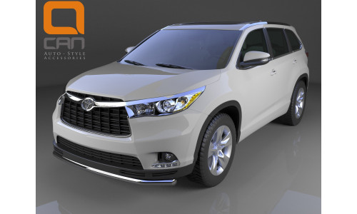 Защита переднего бампера Toyota Highlander (Тойота Хайлендер) (2014-) (одинарная) d 60 на Toyota Highlander (2014-2016) 