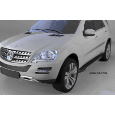 Пороги алюминиевые (Onyx) Mercedes ML W164 (2006-2011)