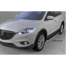 Пороги алюминиевые (Ring) Mazda (Мазда) CX9 (2013-)