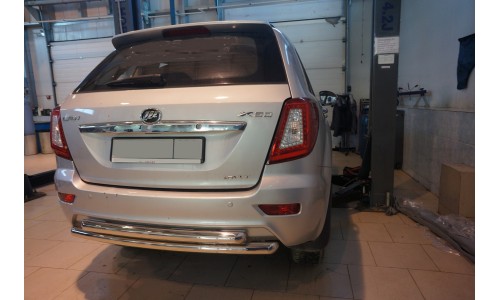 Защита заднего бампера Lifan X60 (2013-) (двойная) d 60/60* на Lifan X60 (2011-2016) 