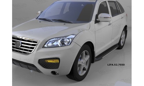 Пороги алюминиевые (Onyx) Lifan X60 (2011-) на Lifan X60 (2011-2016) 