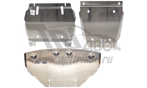 Защита картера двигателя и кпп Hyundai H1, V- 2,5TD, зад. привод (2007-) , из 3-х частей (Алюминий 4 на Hyundai H1 Starex (2010-2013) 