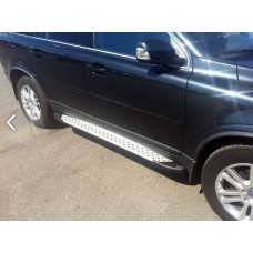 Пороги алюминиевые (Sapphire Silver) Volvo (Вольво) XC90 (2006-2015)