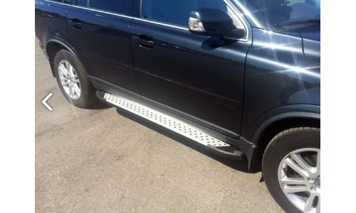 Пороги алюминиевые (Sapphire Silver) Volvo (Вольво) XC90 (2006-2015) на Volvo XC90 (2002-2015) 