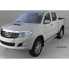 Пороги алюминиевые (Opal) Toyota HiLux (2012-2015)