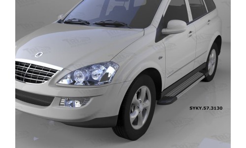 Пороги алюминиевые (Topaz) Ssang Yong Kyron (Ссанг Йонг Кайрон) (2006-) на Ssang Yong Kyron (2007-) 