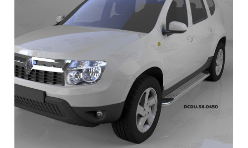 Пороги алюминиевые (Opal) Renault Duster (Рено Дастер) (2012-) / Nissan Terrano (2014-) на Renault Duster (2011-2014) 