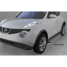 Пороги алюминиевые (Opal) Nissan Juke (2011-)