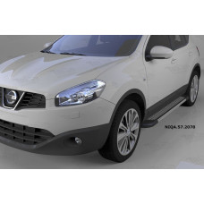 Пороги алюминиевые (Topaz) Nissan Qashqai (Ниссан Кашкай) (2006-2014)