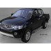 Пороги алюминиевые (Corund Silver) Mitsubishi L200 (2006-2013 / 2014- / 2015-) на Mitsubishi L200 (2006-2013) 