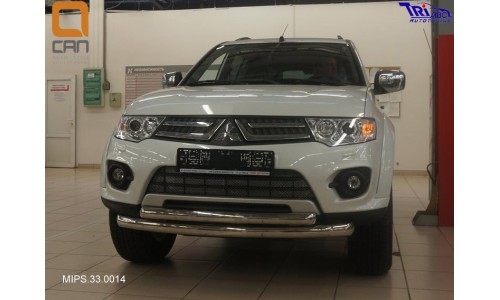 Защита переднего бампера Mitsubishi Pajero Sport (Митсубиши Паджеро) (2008-)/L200 (2014- 2015 кроме  на Mitsubishi Pajero Sport (2013-2015) 