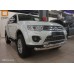 Защита переднего бампера Mitsubishi Pajero Sport (Митсубиши Паджеро) (2008-)/L200 (2014- 2015 кроме  на Mitsubishi Pajero Sport (2013-2015) 