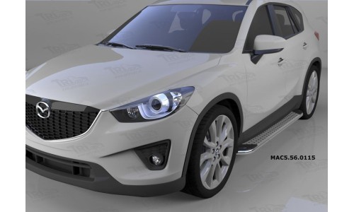 Пороги алюминиевые (Opal) Mazda (Мазда) CX5 (2012-2015 /2015-) на Mazda CX-5 (2011-2015) 