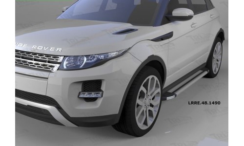 Пороги алюминиевые (Brillant) Land Rover Evoque (2011-) кроме к-ции Dynamic (серебр) на Range Rover Evoque (2011-) 