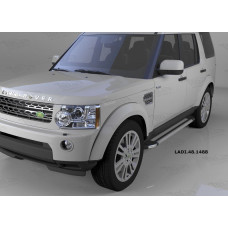 Пороги алюминиевые (Brillant) Land Rover Discovery 4 (2010-)/ Discovery 3 (2008-2010) (серебр)
