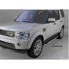 Пороги алюминиевые (Brillant) Land Rover Discovery 4 (2010-)/ Discovery 3 (2008-2010) (черн/нерж)