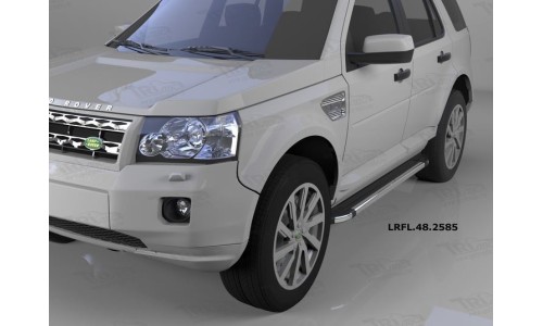 Пороги алюминиевые (Brillant) Land Rover Freelander 2 (2008-) (черн./нерж.) на Land Rover Freelander 2 (2007-) 
