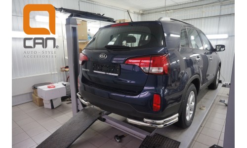 Защита заднего бампера Kia Sorento (Киа Соренто) (2012-) (уголки) d60/42 на Kia Sorento (2012-) 