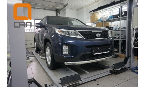 Защита переднего бампера Kia Sorento (Киа Соренто) (2012-) (одинарная) d 60* на Kia Sorento (2012-) 