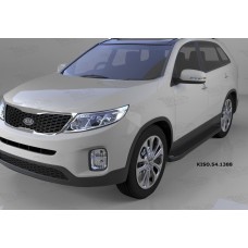 Пороги алюминиевые (Sapphire Black) Kia Sorento (Киа Соренто) (2012-)