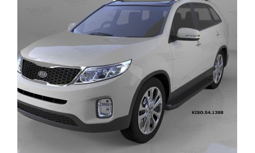 Пороги алюминиевые (Sapphire Black) Kia Sorento (Киа Соренто) (2012-) на Kia Sorento (2012-) 