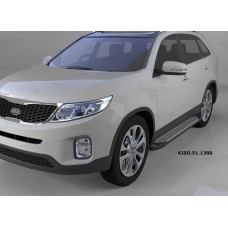 Пороги алюминиевые (Sapphire Silver) Kia Sorento (Киа Соренто) (2012-)