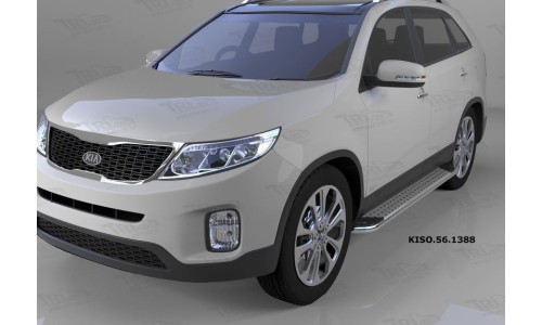 Пороги алюминиевые (Opal) Kia Sorento (Киа Соренто) (2012-) на Kia Sorento (2012-) 