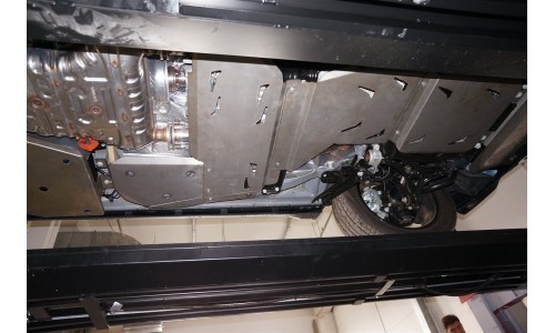 Защита днища JEEP Grand Cherokee SRT ,V-6,4; АКПП(2013-)из 4 частей (Алюминий 4 мм) на Jeep Grand Cherokee (2014-2016) 