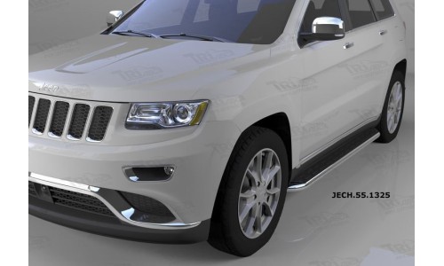 Пороги алюминиевые (Ring) Jeep Gr. Cherokee (2011-) (кроме SRT) на Jeep Grand Cherokee (2014-2016) 
