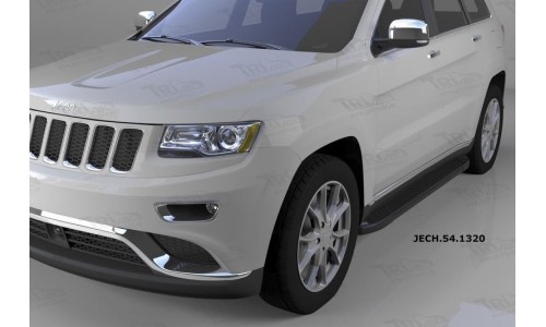 Пороги алюминиевые (Sapphire Black) Jeep Gr. Cherokee (2011-) (кроме SRT) на Jeep Grand Cherokee (2014-2016) 