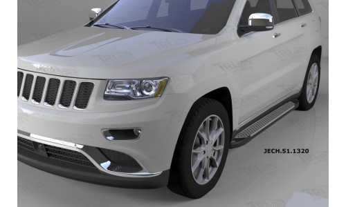 Пороги алюминиевые (Sapphire Silver) Jeep Gr. Cherokee (2011-) (кроме SRT) на Jeep Grand Cherokee (2014-2016) 