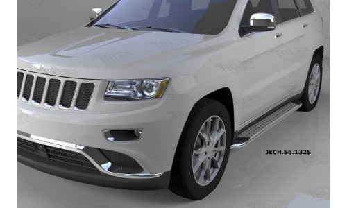 Пороги алюминиевые (Opal) Jeep Gr. Cherokee (2011-) (кроме SRT) на Jeep Grand Cherokee (2010-2013) 