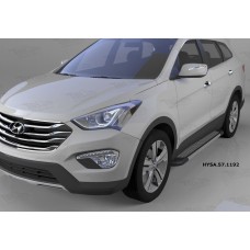 Пороги алюминиевые (Topaz) Hyundai Santa Fe (Хёндай Санта Фе) (2012-/2013-2015-)