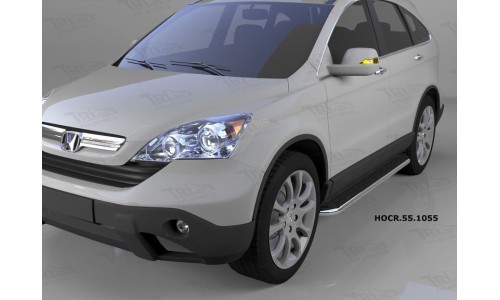 Пороги алюминиевые (Ring) Honda (Хонда) CR-V (2007-2012) на Honda CR-V (2007-2012) 