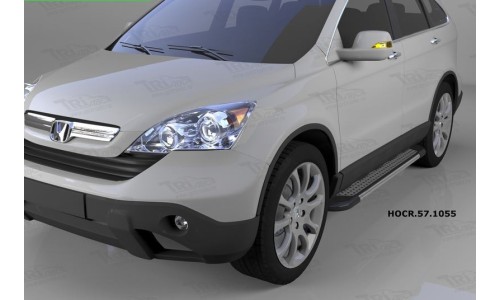 Пороги алюминиевые (Topaz) Honda (Хонда) CR-V (2007-2012) на Honda CR-V (2007-2012) 
