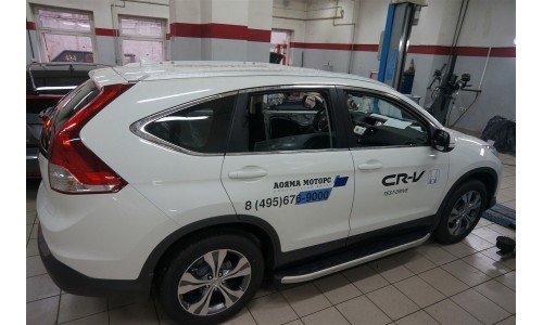 Пороги алюминиевые (Alyans) Honda (Хонда) CR-V (2012--2014 / 2015-) на Honda CR-V (2012-2015) 