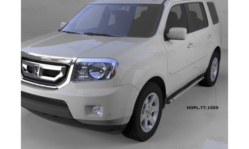 Пороги алюминиевые (Emerald Black) Honda (Хонда) Pilot (2008-2010/2010-) на Honda Pilot (2008-2011) 