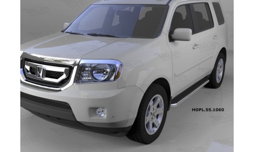 Пороги алюминиевые (Ring) Honda (Хонда) Pilot (2008-2010/2010-) на Honda Pilot (2008-2011) 