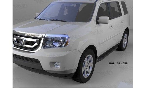 Пороги алюминиевые (Sapphire Black) Honda (Хонда) Pilot (2008-2010/2010-) на Honda Pilot (2008-2011) 