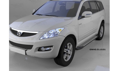 Пороги алюминиевые (Sapphire Silver) Great Wall Hover (Грейт Вол Ховер) (H3, H5) (2010-) на Great Wall Hover H3 (2010-2013) 