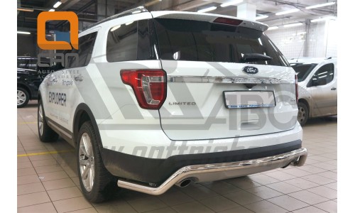 Защита заднего бампера Ford Explorer (2015-) (одинарная волна) d60 на Ford Explorer (2016-) 