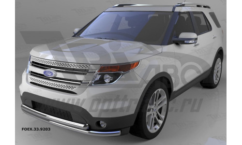 Защита переднего бампера Ford Explorer (2013-2015) (двойная) d 60/60 на Ford Explorer (2011-2015) 