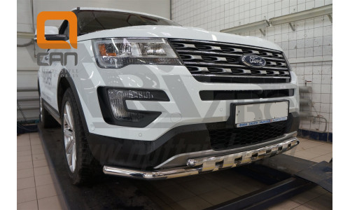 Защита переднего бампера Ford Explorer (2015-) (Shark) d60/42 на Ford Explorer (2016-) 