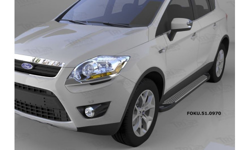 Пороги алюминиевые (Sapphire Silver) Ford Kuga (2008-2013) на Ford Kuga (2008-2012) 