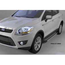 Пороги алюминиевые (Topaz) Ford Kuga (2008-2013)