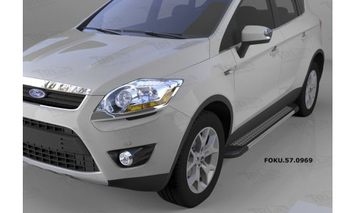 Пороги алюминиевые (Topaz) Ford Kuga (2008-2013) на Ford Kuga (2008-2012) 